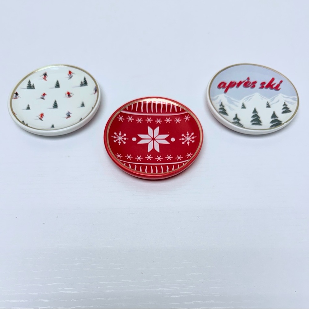 New! Set of 3 Christmas Holiday Print Trinket Dishes, Target Bullseye 2025